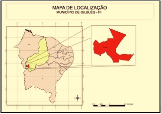 Figura 1: Localização do Município de Gilbués em relação ao Estado do Piauí
