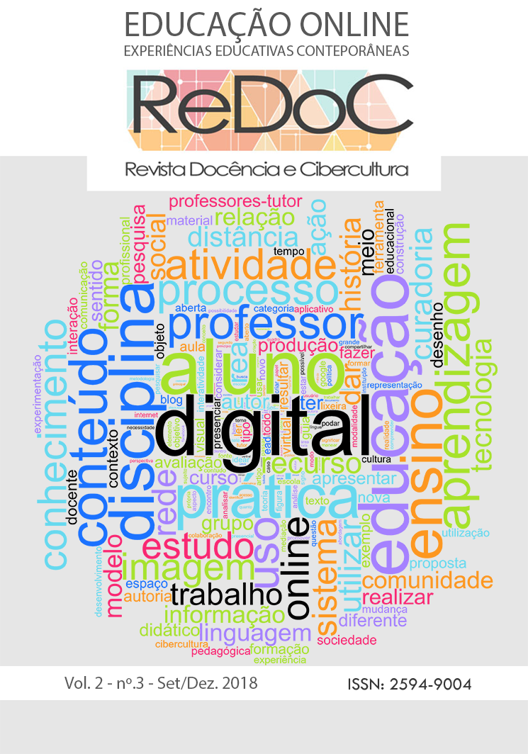 					Ansehen Bd. 2 Nr. 3 (2018): EDUCAÇÃO ONLINE: EXPERIÊNCIAS EDUCATIVAS CONTEMPORÂNEAS
				