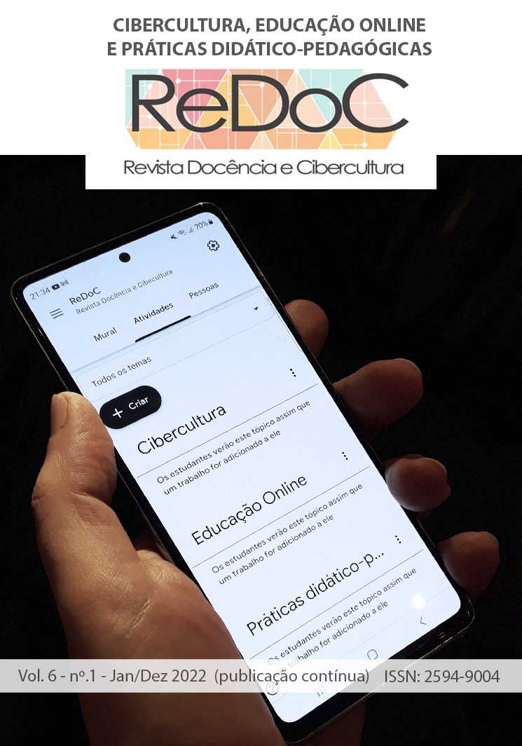 					Visualizar v. 6 n. 1 (2022): Publicação contínua – Jan./Dez. - CIBERCULTURA, EDUCAÇÃO ONLINE E PRÁTICAS DIDÁTICO-PEDAGÓGICAS
				