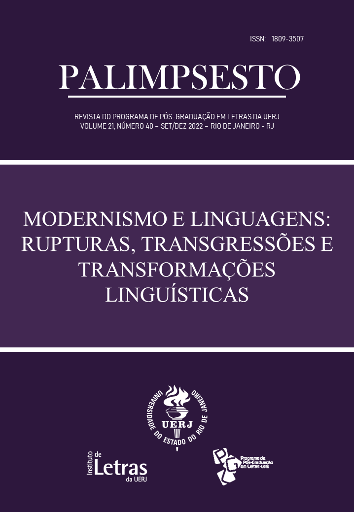 					Afficher Vol. 21 No. 40 (2022): Modernismo e linguagens: rupturas, transgressões e transformações linguísticas
				