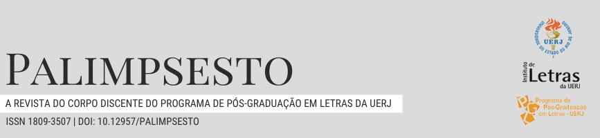 Imagem do cabeçalho da revista: Revista Palimpsesto: a revista do corpo discente do programa de pós-graduação em Letras da UERJ
