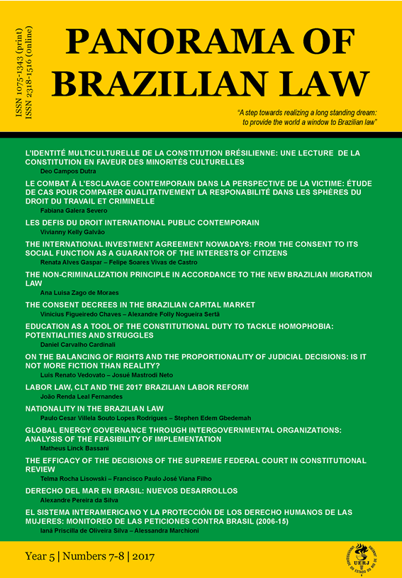 					View Vol. 5 No. 7-8 (2017): PANORAMA OF BRAZILIAN LAW
				