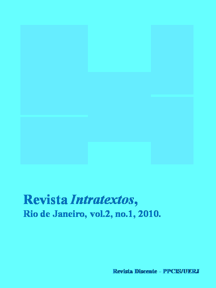 					Visualizar v. 2 n. 1 (2010): INTRATEXTOS
				