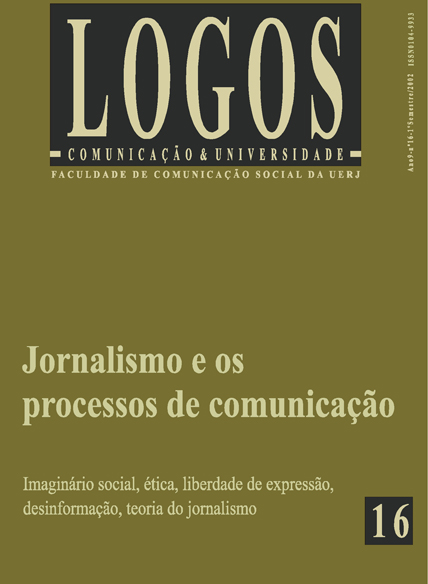 					Visualizar v. 9 n. 1 (2002): Jornalismo e os processos de comunicação
				