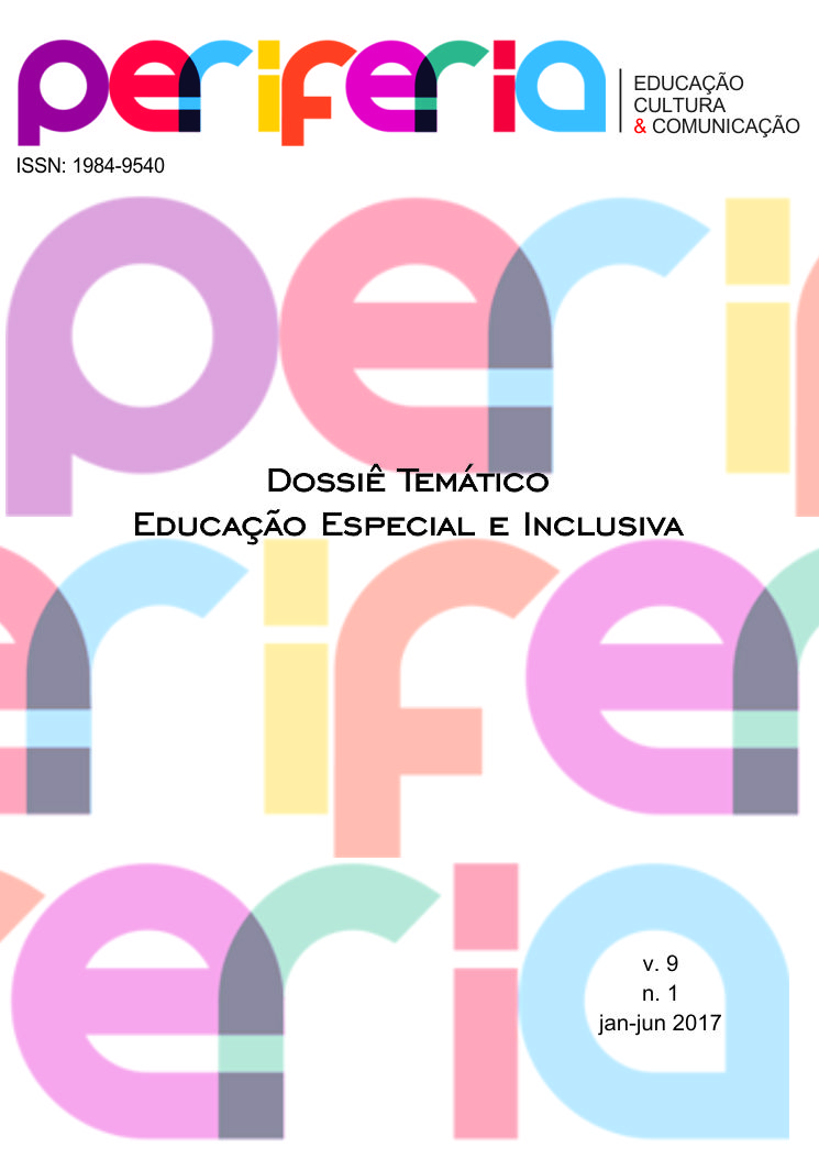 					Visualizar Revista Periferia, v. 9, n. 1, jan./jun. 2017 - Dossiê: Educação Especial e Inclusiva
				