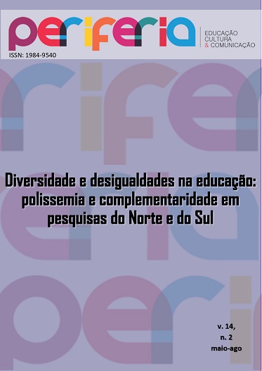 					Visualizar v. 14 n. 2 (2022): Seminário Internacional Diversidade e desigualdades na educação: polissemia e complementaridade em pesquisas do Norte e do Sul
				