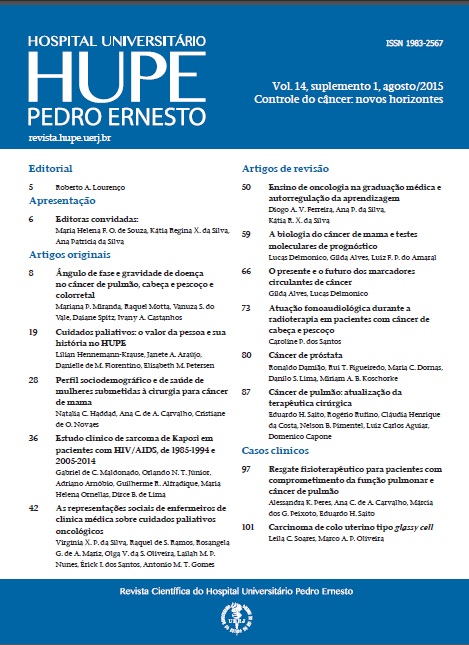 					Visualizar v. 14 (2015): SUPLEMENTO 1: Controle do Câncer: novos horizontes
				