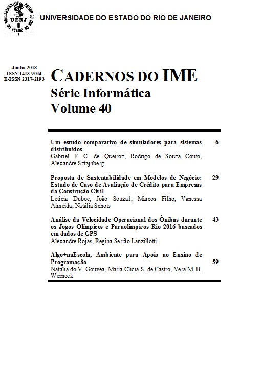 					Προβολή του Τόμ. 40 (2018): CADERNOS DO IME Série Informática Volume 40 (Junho 2018)
				